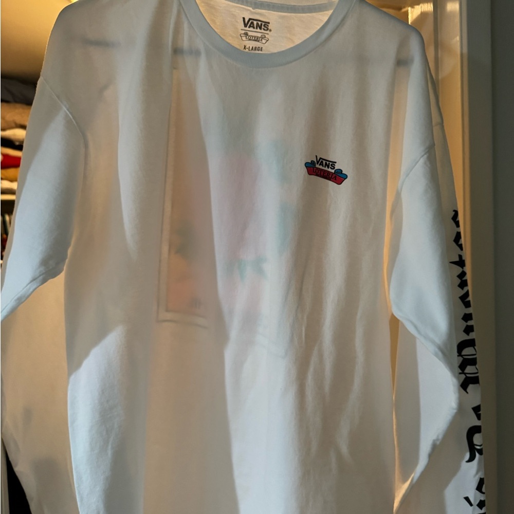 Vans White Long Sleeve Logo Tee